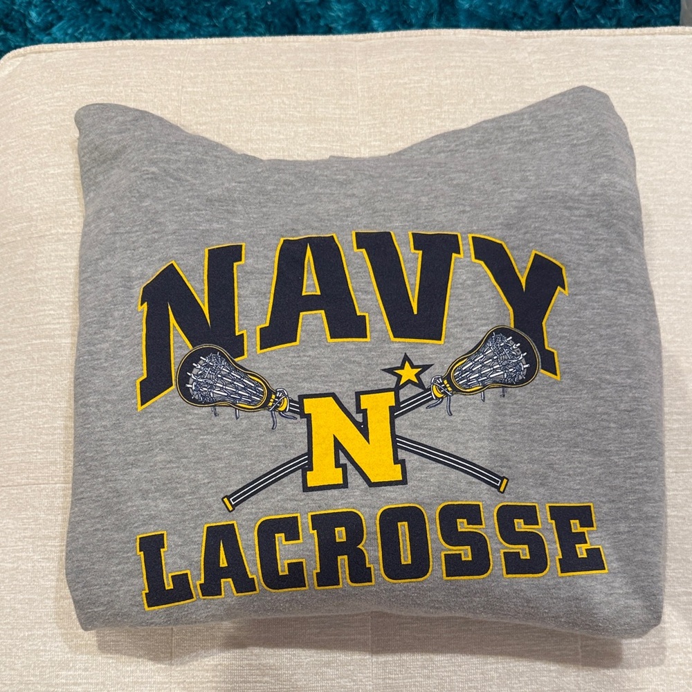 MV Sport Gray Navy Lacrosse Sweater
